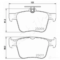 Тормозные колодки дисковые, комплект ASHIKA 1437295285 WTQ2O 6 51-00-0906 - Изображение 3