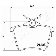 Тормозные колодки дисковые, комплект ASHIKA 1437294426 51-00-0606 SA5BV U - Изображение 3