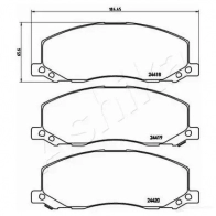 Тормозные колодки дисковые, комплект ASHIKA EW6E VK3 50-00-0405 1437304680 - Изображение 3
