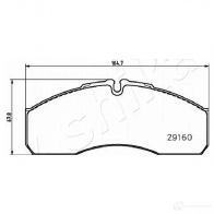 Тормозные колодки дисковые, комплект ASHIKA 1437304675 GKH5 W 50-00-0233 - Изображение 3