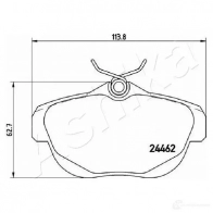Тормозные колодки дисковые, комплект ASHIKA 51-00-0607 8O5 MBLV 1437294912 - Изображение 3