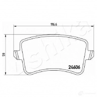 Тормозные колодки дисковые, комплект ASHIKA 51-00-0908 8Q 4IH4S 1437294702 - Изображение 3