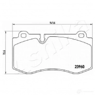 Тормозные колодки дисковые, комплект ASHIKA 1437305512 D7TEU 5P 50-00-0527 - Изображение 3
