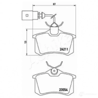 Тормозные колодки дисковые, комплект ASHIKA U3CIFL E 1437295032 51-00-0912 - Изображение 3