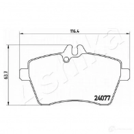 Тормозные колодки дисковые, комплект ASHIKA 1437295283 50-00-0502 FVXG K08 - Изображение 3