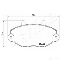 Тормозные колодки дисковые, комплект ASHIKA Z9FD VC 50-00-0322 1437294790 - Изображение 3
