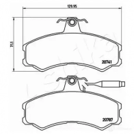 Тормозные колодки дисковые, комплект ASHIKA Z U4GDX4 1437305958 50-00-0606 - Изображение 3