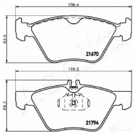 Тормозные колодки дисковые, комплект ASHIKA 50-00-0520 A8 3IF8I 1437305954 - Изображение 3