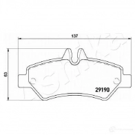 Тормозные колодки дисковые, комплект ASHIKA 51-00-0522 J M777W6 1437295665 - Изображение 3