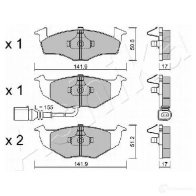 Тормозные колодки дисковые, комплект ASHIKA 1437306967 50-00-0955 5F0 E2R - Изображение 3