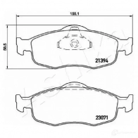 Тормозные колодки дисковые, комплект ASHIKA 50-00-0317 544HO B 1437306963 - Изображение 3