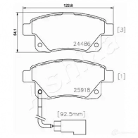 Тормозные колодки дисковые, комплект ASHIKA 0MQRJF Z 1437306146 51-00-0308 - Изображение 3
