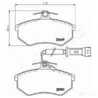 Тормозные колодки дисковые, комплект ASHIKA 50-00-0903 0 V1UBWM 1437295082 - Изображение 3