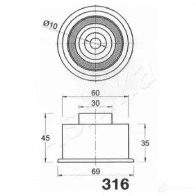 Натяжитель ремня ГРМ ASHIKA 2114205 8033001214451 B6SY H6 45-03-316 - Изображение 3