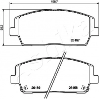 Тормозные колодки дисковые, комплект ASHIKA CNKI 5 1440613483 50-0H-H30 - Изображение 2