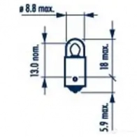 Лампа T2W STANDART 2 Вт 12 В NARVA 3265527 2008280001418 CKOAZ C4 17053
