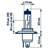 Лампа галогеновая H4 P43T-38 60/55 Вт 12 В NARVA 1437614695 488614000 BLMY2K D