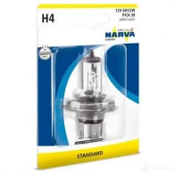Лампа галогеновая H4 P43T-38 60/55 Вт 12 В NARVA 1420578524 488814000 T9 JI18 - Изображение 2