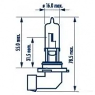 Лампа галогеновая HB3 P20D 60 Вт 12 В NARVA 1420578533 480054000 Z KMMO