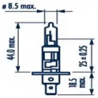 Лампа галогеновая H1 P14.5S 55 Вт 12 В NARVA SX LS5 483344000 1420578552