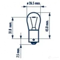 Лампа P15W BA15S 15 Вт 24 В NARVA 1437614459 174213000 1YH 3Y9J