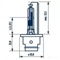 Лампа ксеноновая D2R XENON 35 Вт 85 В 4300K NARVA 3266510 D 2R J34UN2F 84006 - Изображение 2