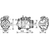 Компрессор кондиционера PRASCO J1JQ HDT BWK452 YGLG8X Bmw X5 (E70) 2 Внедорожник 3.0 xDrive 30 i 272 л.с. 2008 – 2010