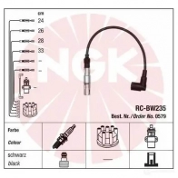 Высоковольтные провода зажигания, комплект NGK 1193401371 44312 Blister Faisceau 34 RC-BW235 - Изображение 2