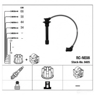 Высоковольтные провода зажигания, комплект NGK RC- NE08 168167 18U39 9405