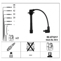 Высоковольтные провода зажигания, комплект NGK Toyota Avensis (T220) 1 Седан 1.6 (AT220) 101 л.с. 1997 – 2000 5914 RC-E T1217 M7OV03
