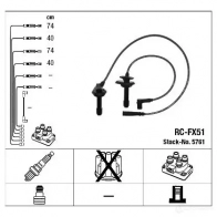 Высоковольтные провода зажигания, комплект NGK IWMAQ 5761 166853 RC-FX 51
