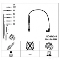 Высоковольтные провода зажигания, комплект NGK R C-VW244 167339 R1TFGF 7358 - Изображение 2