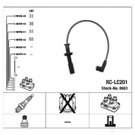 Высоковольтные провода зажигания, комплект NGK RRWO4 164243 RC-L C201 0663 - Изображение 2
