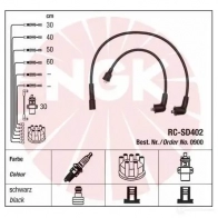 Высоковольтные провода зажигания, комплект NGK 0M91C 164333 RC- SD402 0900 - Изображение 2
