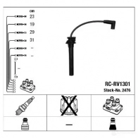 Высоковольтные провода зажигания, комплект NGK 2476 R C-RV1301 164902 SVKRUDD - Изображение 6