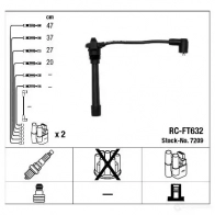Высоковольтные провода зажигания, комплект NGK RC-FT 632 7209 167283 HR7P9ZV - Изображение 2
