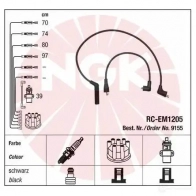 Высоковольтные провода зажигания, комплект NGK 167881 RC- EM1205 9155 T3Q0HYQ