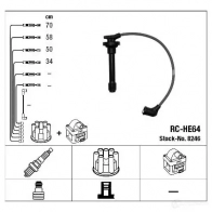 Высоковольтные провода зажигания, комплект NGK NGWCQ5 8246 167572 RC-HE 64