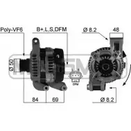 Генератор MESSMER Ford Focus 2 Хэтчбек 2.0 CNG 145 л.с. 2009 – 2011 210328 4FCJ2R J6AX Z