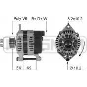 Генератор MESSMER 210368 Renault Megane (BA) 1 Хэтчбек 2.0 16V (BA0H) 147 л.с. 1996 – 2003 58OZWD UFNY 2VB