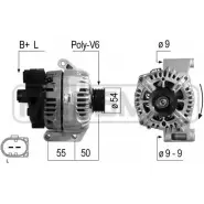 Генератор MESSMER BF19U 210692 6 QG9TO Fiat Punto Evo (199) 3 Хэтчбек 1.3 D Multijet 84 л.с. 2009 – 2012