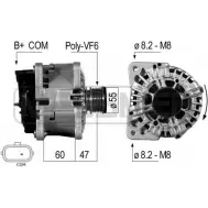 Генератор MESSMER J QW0E0 210705 Renault Megane (EM) 2 Кабриолет 1.5 dCi (EM16) 103 л.с. 2007 – 2009 RQQA1P8