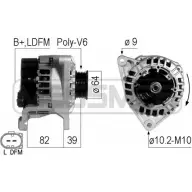 Генератор MESSMER Audi A4 (B5) 1 Седан 2.4 165 л.с. 1997 – 2000 210733 D1MDS HZV BBB