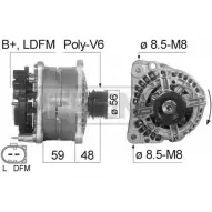 Генератор MESSMER W8OELGV Seat Ibiza (6J5, 6P1) 4 Хэтчбек 2.0 115 л.с. 2008 – 2024 KOQ7 FAI 210823