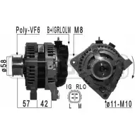 Генератор MESSMER 210979 3BTZ4 4P Toyota Auris (E150) 1 Хэтчбек 1.4 D 4D (NDE150) 90 л.с. 2007 – 2012 5M1H06R