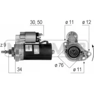 Стартер MESSMER DV KR8K3 Volkswagen Transporter (T4) 4 Грузовик 2.4 D 75 л.с. 1997 – 2003 220189 MZUNJKT