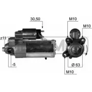 Стартер MESSMER 984 0CK 220375 2P2X0 Ford Focus 2 Универсал 2.0 TDCi 110 л.с. 2008 – 2011