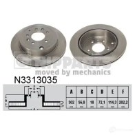 Тормозной диск NIPPARTS DY 5L4 N3313035 8711768504496 Mazda CX-7 (ER) 1 Кроссовер 2.2 MZR CD AWD 173 л.с. 2009 – 2013