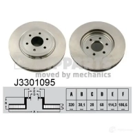 Тормозной диск NIPPARTS Nissan Navara (D40) 2 Пикап 2.5 dCi 4WD (D40TT. D40T. D40M. D40BB) 190 л.с. 2009 – 2025 8711768021047 J3301095 OO4Q E