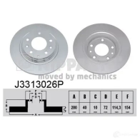 Тормозной диск NIPPARTS 8718638160868 GS9NF Q Mazda 323 (BJ) 6 Седан 2.0 131 л.с. 2001 – 2004 J3313026P